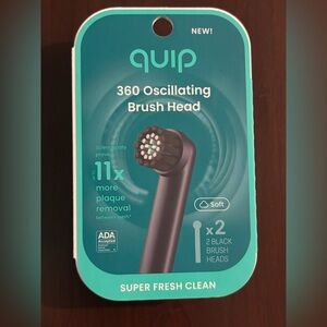 quip 360 Oscillating Brush Head Replacements Two Pack Soft Super Fresh Clean